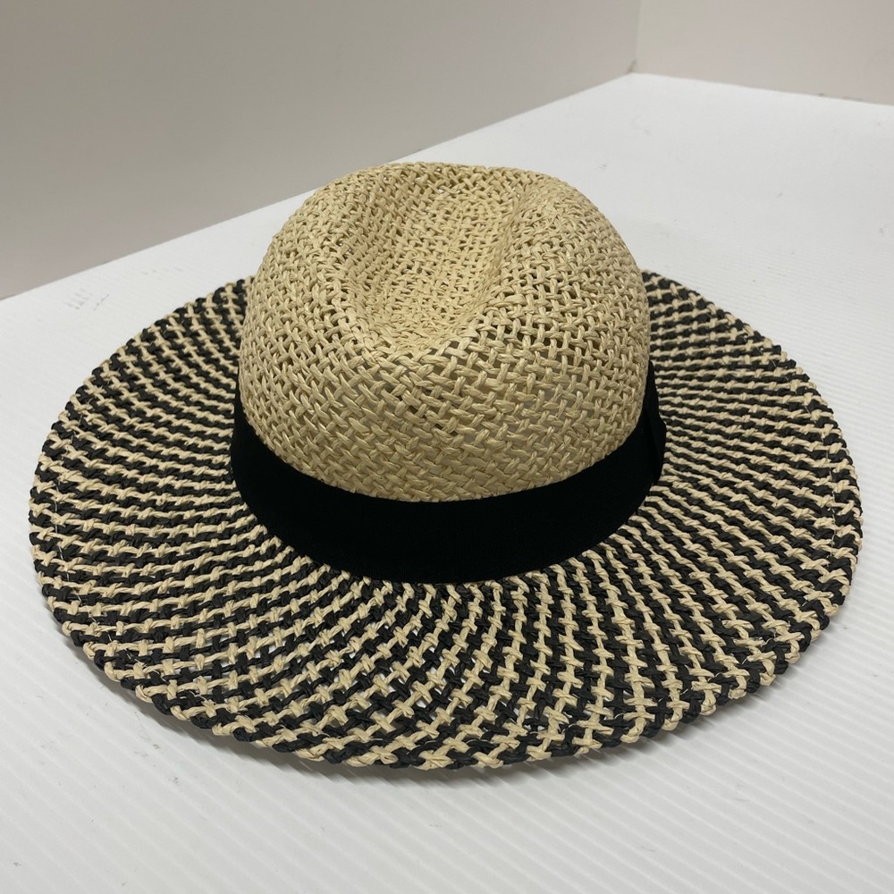 NWT a.n.a. Two-Tone Woven Straw Sun Hat in Natural and Black
